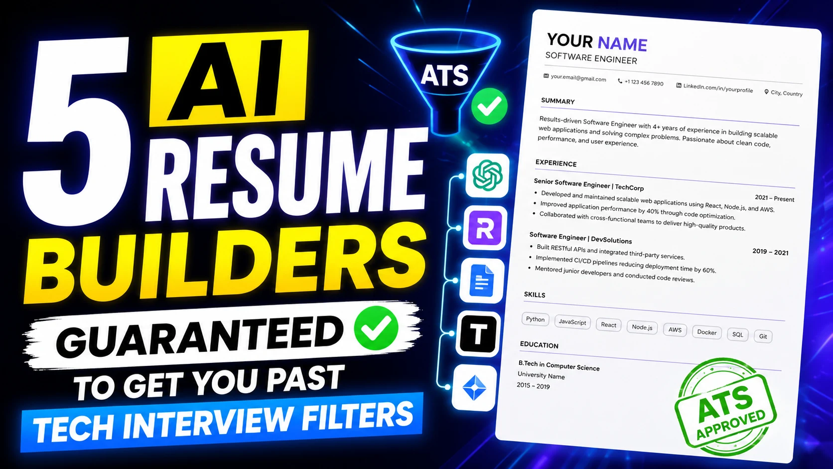5 AI Resume Builders Guaranteed to Get You Past Tech Interview Filters