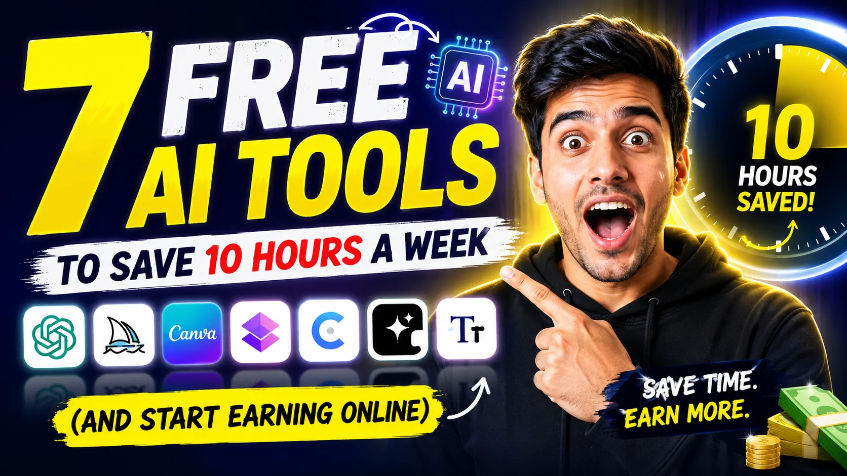 7 Free AI Tools to Save 10 Hours a Week (and Start Earning Online)